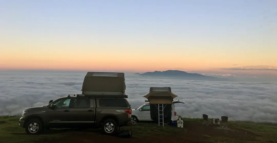 Camping Map Over the Clouds in Maui HI